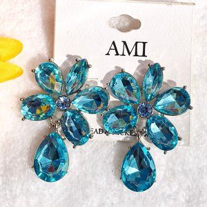 Boho Earrings Dress Crystal Rhinestone Post Dangle